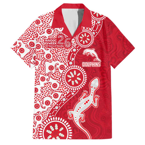 Dolphins NRL NAIDOC Week 2026 Family Matching Tank Maxi Dress and Hawaiian Shirt Aboriginal Lizard Dot Painting - 50 Years of Deadly