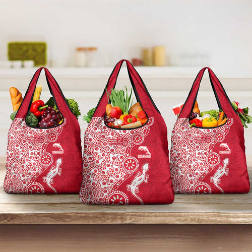 Dolphins NRL NAIDOC Week 2026 Grocery Bag Aboriginal Lizard Dot Painting - 50 Years of Deadly