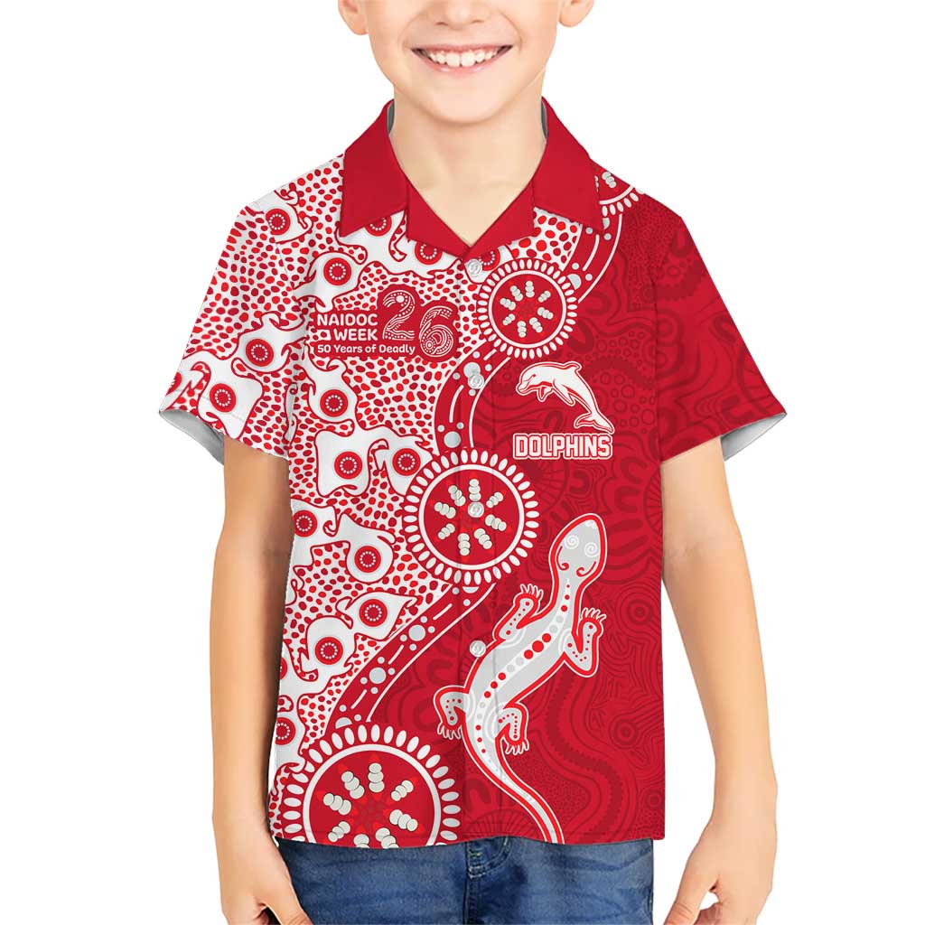 Dolphins NRL NAIDOC Week 2026 Hawaiian Shirt Aboriginal Lizard Dot Painting - 50 Years of Deadly