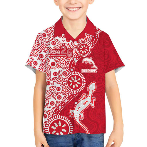 Dolphins NRL NAIDOC Week 2026 Hawaiian Shirt Aboriginal Lizard Dot Painting - 50 Years of Deadly