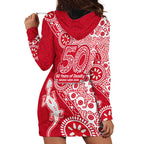 Dolphins NRL NAIDOC Week 2026 Hoodie Dress Aboriginal Lizard Dot Painting - 50 Years of Deadly