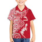 Dolphins NRL NAIDOC Week 2026 Kid Hawaiian Shirt Aboriginal Lizard Dot Painting - 50 Years of Deadly