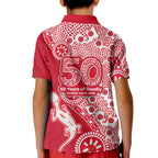 Dolphins NRL NAIDOC Week 2026 Kid Polo Shirt Aboriginal Lizard Dot Painting - 50 Years of Deadly