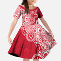 Dolphins NRL NAIDOC Week 2026 Kid Short Sleeve Dress Aboriginal Lizard Dot Painting - 50 Years of Deadly