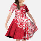 Dolphins NRL NAIDOC Week 2026 Kid Short Sleeve Dress Aboriginal Lizard Dot Painting - 50 Years of Deadly