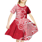 Dolphins NRL NAIDOC Week 2026 Kid Short Sleeve Dress Aboriginal Lizard Dot Painting - 50 Years of Deadly