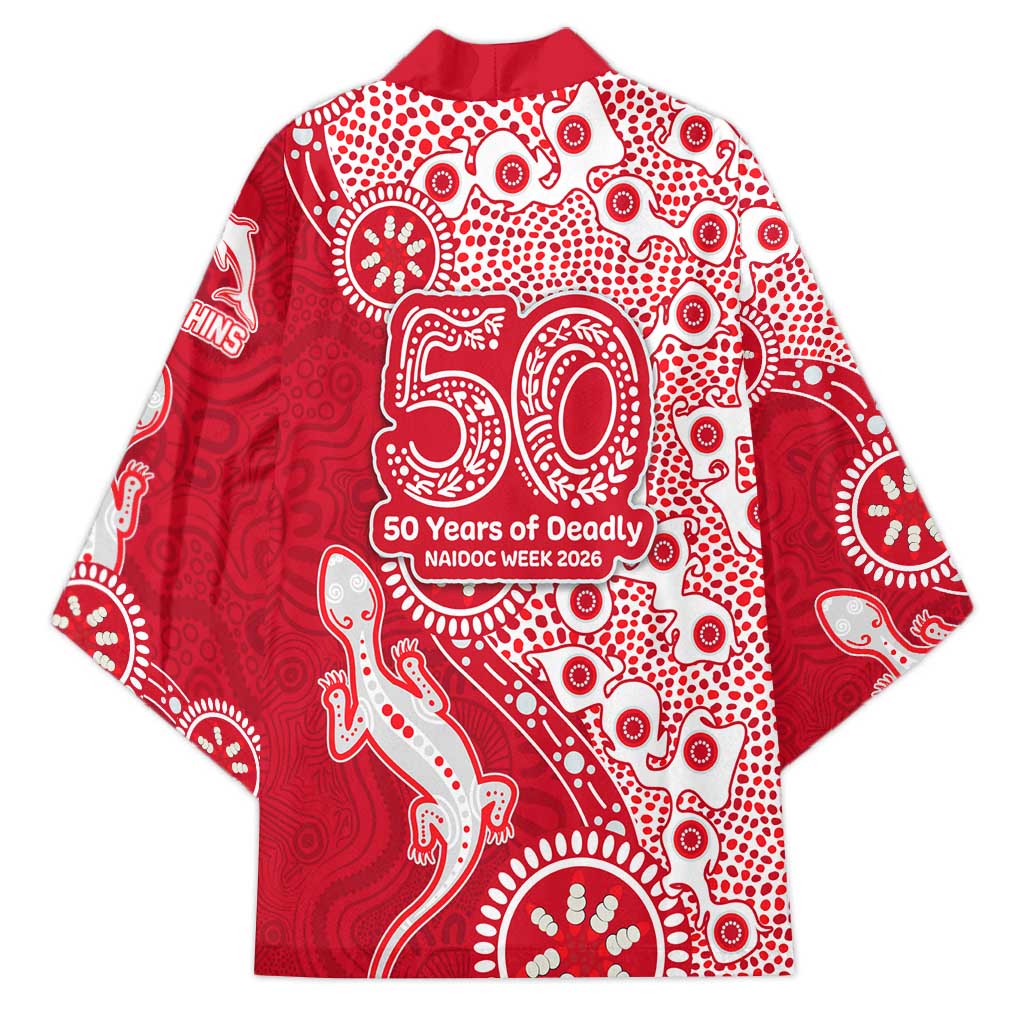 Dolphins NRL NAIDOC Week 2026 Kimono Aboriginal Lizard Dot Painting - 50 Years of Deadly