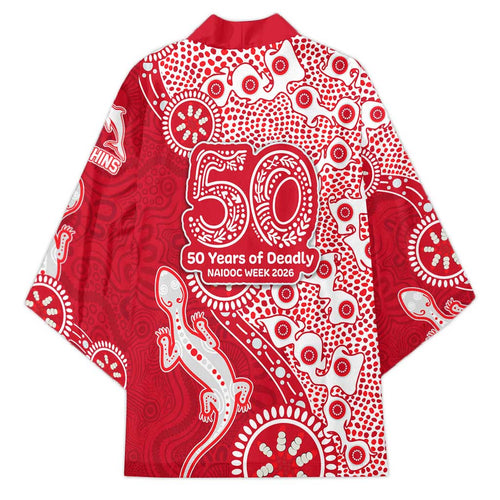 Dolphins NRL NAIDOC Week 2026 Kimono Aboriginal Lizard Dot Painting - 50 Years of Deadly