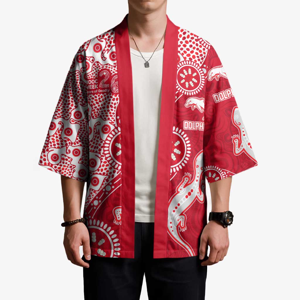 Dolphins NRL NAIDOC Week 2026 Kimono Aboriginal Lizard Dot Painting - 50 Years of Deadly