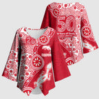 Dolphins NRL NAIDOC Week 2026 Kimono Sleeve Blouse Aboriginal Lizard Dot Painting - 50 Years of Deadly