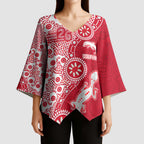Dolphins NRL NAIDOC Week 2026 Kimono Sleeve Blouse Aboriginal Lizard Dot Painting - 50 Years of Deadly
