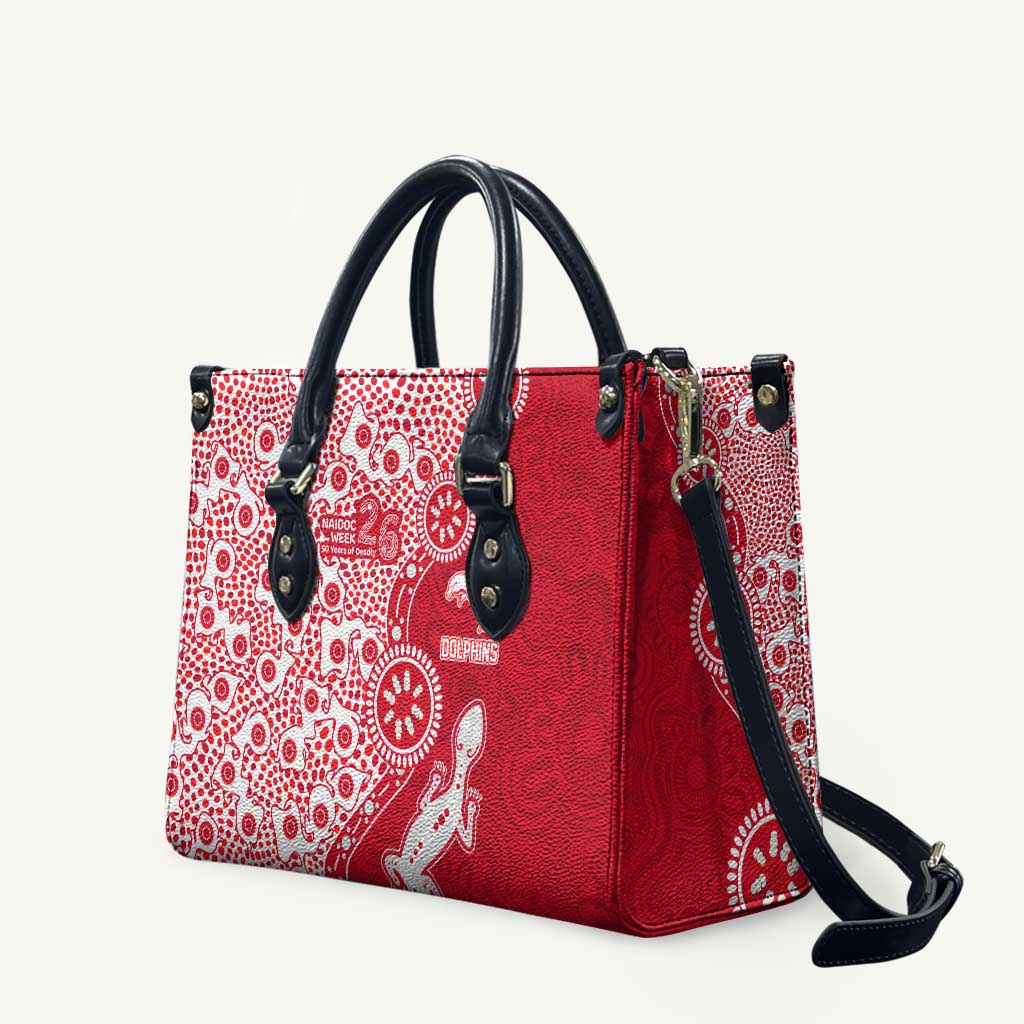Dolphins NRL NAIDOC Week 2026 Leather Bag Aboriginal Lizard Dot Painting - 50 Years of Deadly