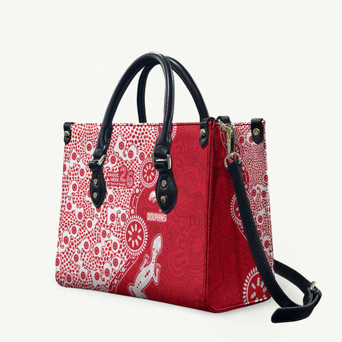 Dolphins NRL NAIDOC Week 2026 Leather Bag Aboriginal Lizard Dot Painting - 50 Years of Deadly