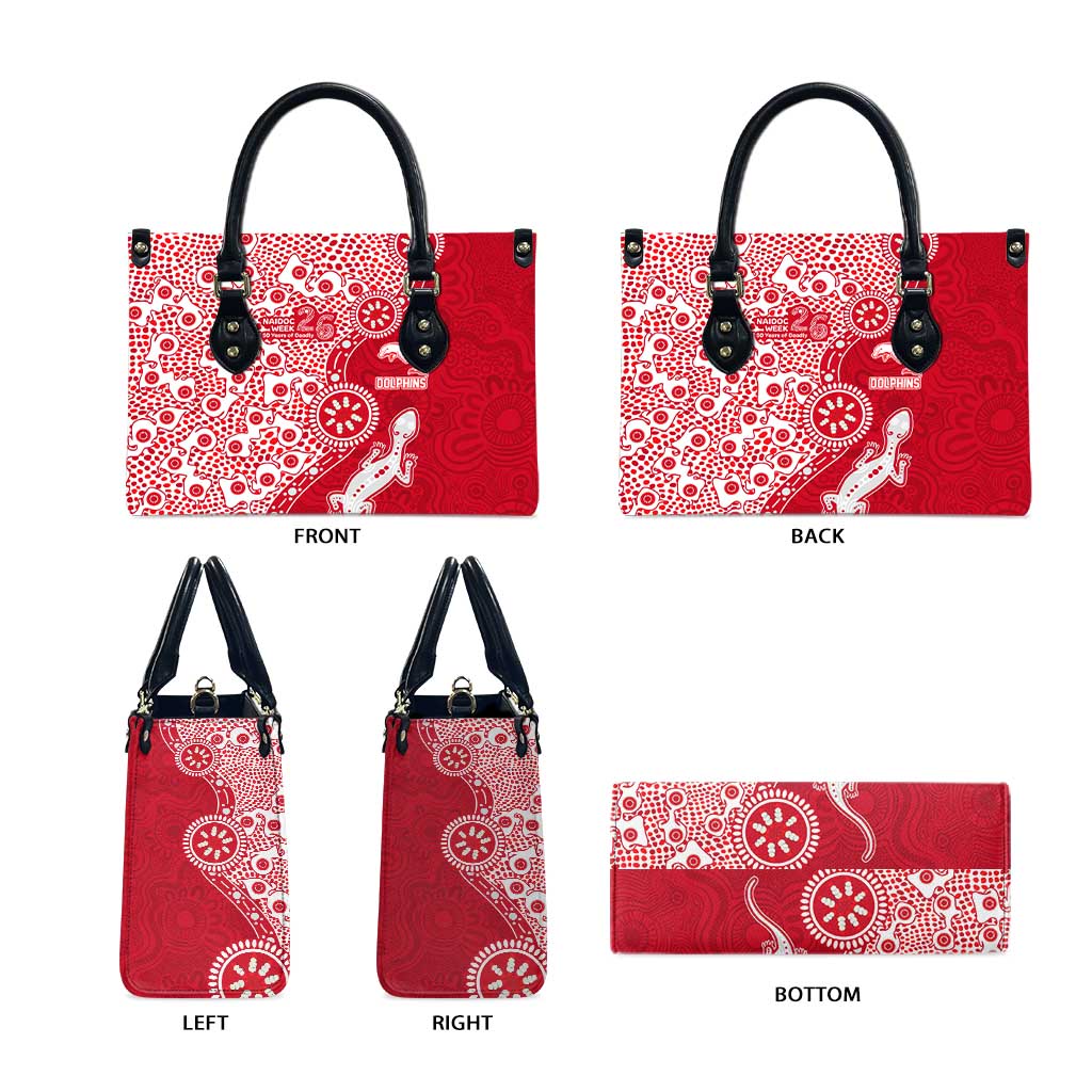 Dolphins NRL NAIDOC Week 2026 Leather Bag Aboriginal Lizard Dot Painting - 50 Years of Deadly