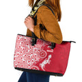 Dolphins NRL NAIDOC Week 2026 Leather Tote Bag Aboriginal Lizard Dot Painting - 50 Years of Deadly