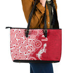 Dolphins NRL NAIDOC Week 2026 Leather Tote Bag Aboriginal Lizard Dot Painting - 50 Years of Deadly