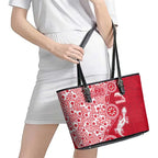 Dolphins NRL NAIDOC Week 2026 Leather Tote Bag Aboriginal Lizard Dot Painting - 50 Years of Deadly