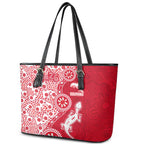 Dolphins NRL NAIDOC Week 2026 Leather Tote Bag Aboriginal Lizard Dot Painting - 50 Years of Deadly