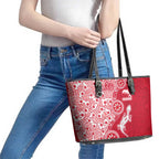 Dolphins NRL NAIDOC Week 2026 Leather Tote Bag Aboriginal Lizard Dot Painting - 50 Years of Deadly