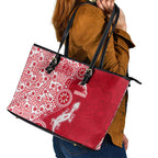 Dolphins NRL NAIDOC Week 2026 Leather Tote Bag Aboriginal Lizard Dot Painting - 50 Years of Deadly