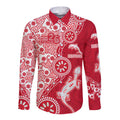 Dolphins NRL NAIDOC Week 2026 Long Sleeve Button Shirt Aboriginal Lizard Dot Painting - 50 Years of Deadly