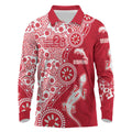 Dolphins NRL NAIDOC Week 2026 Long Sleeve Polo Shirt Aboriginal Lizard Dot Painting - 50 Years of Deadly