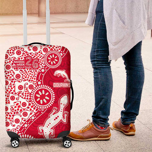 Dolphins NRL NAIDOC Week 2026 Luggage Cover Aboriginal Lizard Dot Painting - 50 Years of Deadly