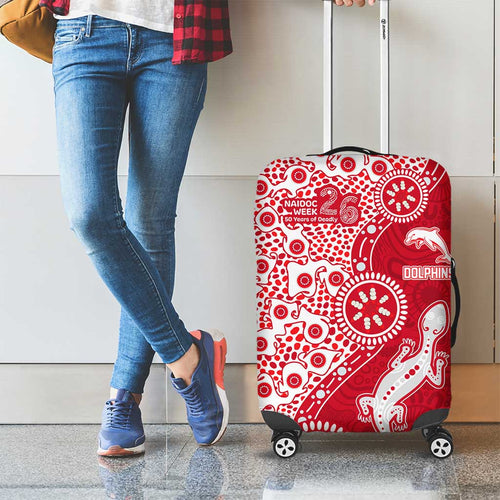 Dolphins NRL NAIDOC Week 2026 Luggage Cover Aboriginal Lizard Dot Painting - 50 Years of Deadly