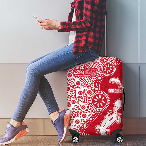 Dolphins NRL NAIDOC Week 2026 Luggage Cover Aboriginal Lizard Dot Painting - 50 Years of Deadly