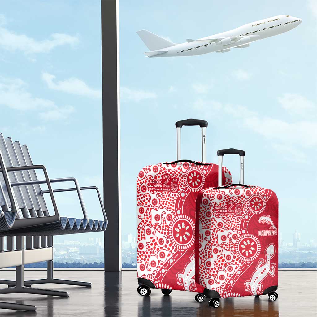 Dolphins NRL NAIDOC Week 2026 Luggage Cover Aboriginal Lizard Dot Painting - 50 Years of Deadly