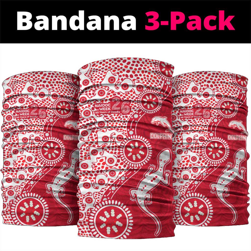 Dolphins NRL NAIDOC Week 2026 Neck Gaiter Aboriginal Lizard Dot Painting - 50 Years of Deadly