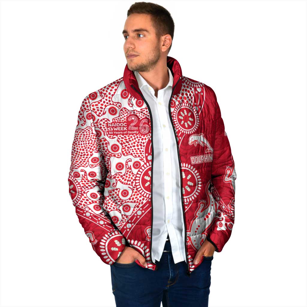 Dolphins NRL NAIDOC Week 2026 Padded Jacket Aboriginal Lizard Dot Painting - 50 Years of Deadly