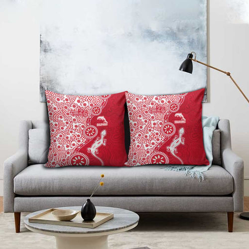 Dolphins NRL NAIDOC Week 2026 Pillow Cover Aboriginal Lizard Dot Painting - 50 Years of Deadly
