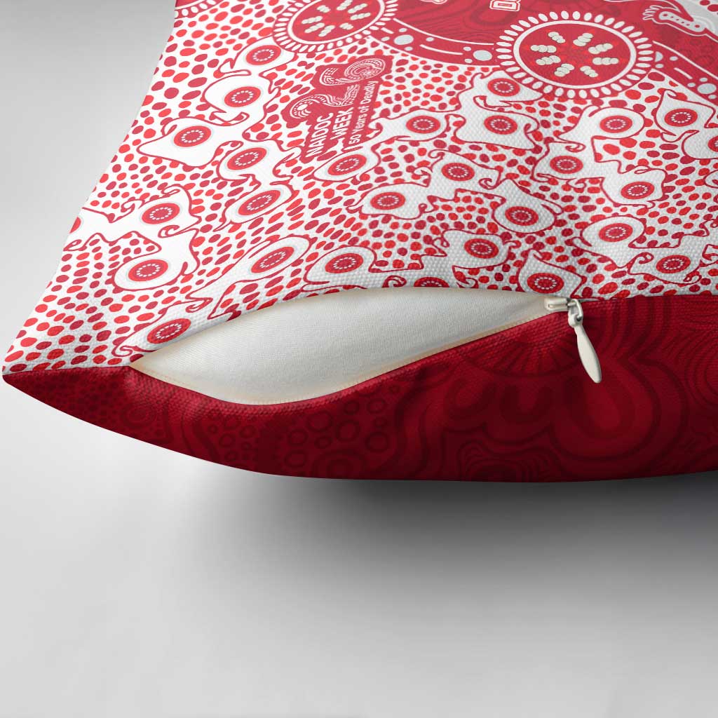 Dolphins NRL NAIDOC Week 2026 Pillow Cover Aboriginal Lizard Dot Painting - 50 Years of Deadly