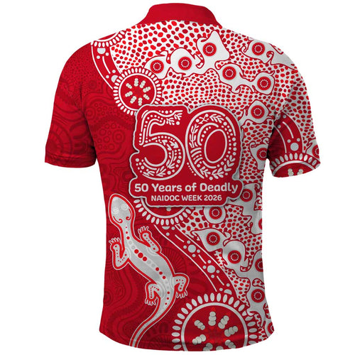 Dolphins NRL NAIDOC Week 2026 Polo Shirt Aboriginal Lizard Dot Painting - 50 Years of Deadly