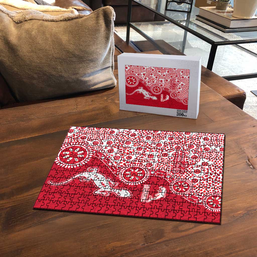 Dolphins NRL NAIDOC Week 2026 Puzzle Aboriginal Lizard Dot Painting - 50 Years of Deadly