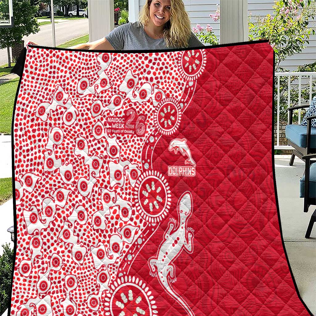 Dolphins NRL NAIDOC Week 2026 Quilt Aboriginal Lizard Dot Painting - 50 Years of Deadly