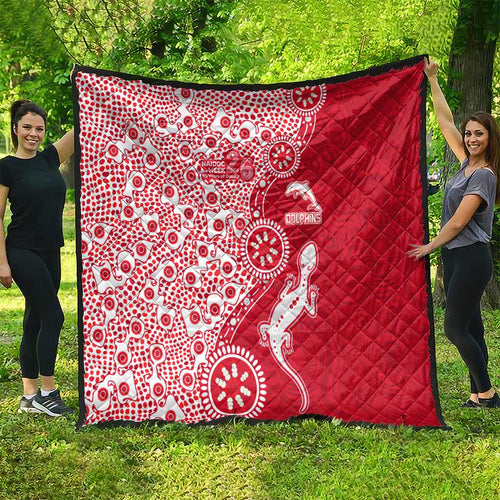 Dolphins NRL NAIDOC Week 2026 Quilt Aboriginal Lizard Dot Painting - 50 Years of Deadly