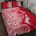 Dolphins NRL NAIDOC Week 2026 Quilt Bed Set Aboriginal Lizard Dot Painting - 50 Years of Deadly