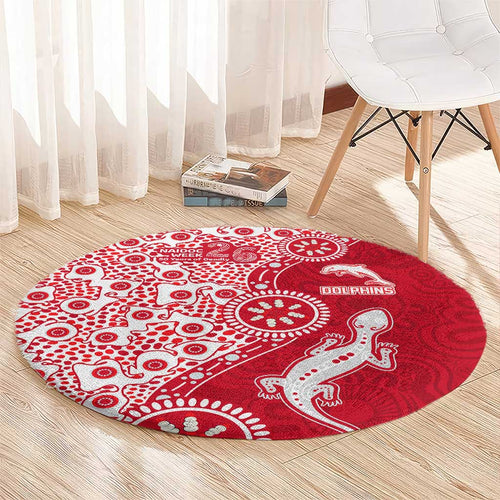 Dolphins NRL NAIDOC Week 2026 Round Carpet Aboriginal Lizard Dot Painting - 50 Years of Deadly