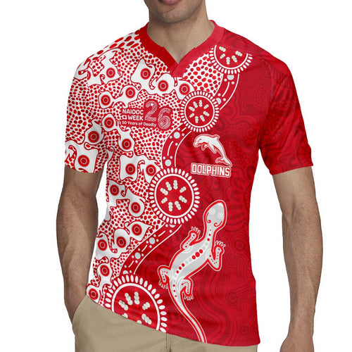 Dolphins NRL NAIDOC Week 2026 Rugby Jersey Aboriginal Lizard Dot Painting - 50 Years of Deadly