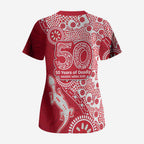 Dolphins NRL NAIDOC Week 2026 Scrub Top Aboriginal Lizard Dot Painting - 50 Years of Deadly