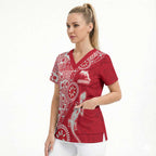Dolphins NRL NAIDOC Week 2026 Scrub Top Aboriginal Lizard Dot Painting - 50 Years of Deadly