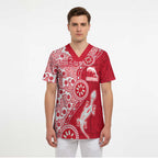 Dolphins NRL NAIDOC Week 2026 Scrub Top Aboriginal Lizard Dot Painting - 50 Years of Deadly