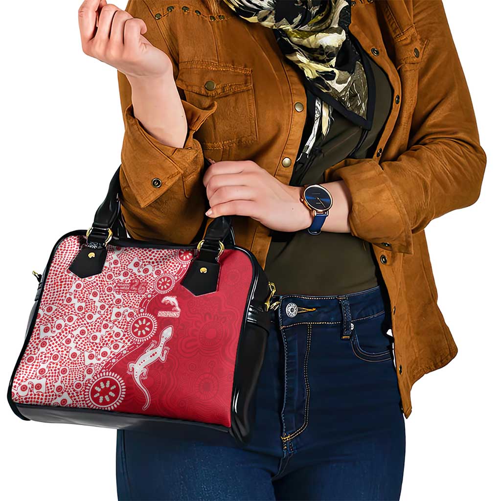 Dolphins NRL NAIDOC Week 2026 Shoulder Handbag Aboriginal Lizard Dot Painting - 50 Years of Deadly