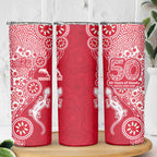 Dolphins NRL NAIDOC Week 2026 Skinny Tumbler Aboriginal Lizard Dot Painting - 50 Years of Deadly
