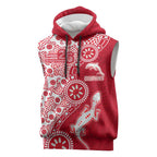 Dolphins NRL NAIDOC Week 2026 Sleeveless Hoodie Aboriginal Lizard Dot Painting - 50 Years of Deadly