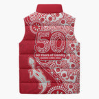 Dolphins NRL NAIDOC Week 2026 Sleeveless Puffer Jacket Aboriginal Lizard Dot Painting - 50 Years of Deadly