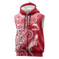 Dolphins NRL NAIDOC Week 2026 Sleeveless Zip Hoodie Aboriginal Lizard Dot Painting - 50 Years of Deadly