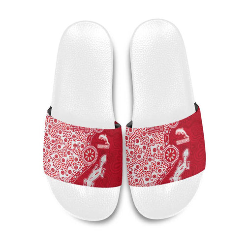 Dolphins NRL NAIDOC Week 2026 Slide Sandals Aboriginal Lizard Dot Painting - 50 Years of Deadly